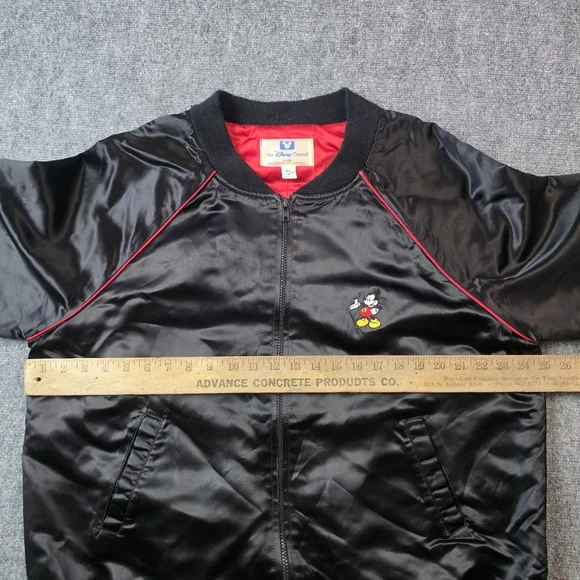 Vtg 80s 90s Disney Channel Mickey Mouse Satin Bomber Jacket XL USA Retro - Picture 5 of 13